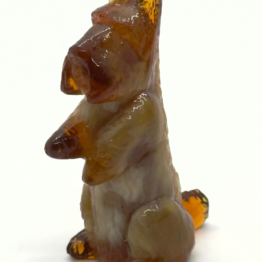 Caramel Slag Glass Scottish Scotty Dog Figurine